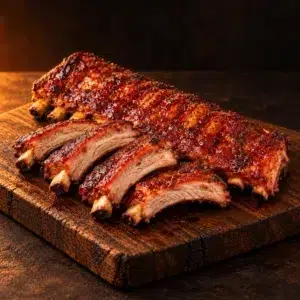 Vepřová žebra s BBQ glazurou – ilustrační vizualizace
